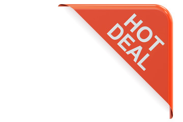 Hot Deal concept, red corner. 3D rendering