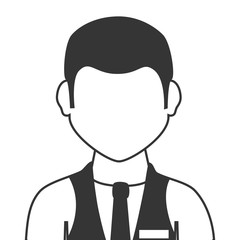 young male waiter icon vector illustration