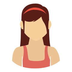 young woman profile icon vector illustration