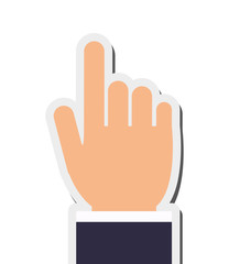 flat design hand with extended index finger icon vector illustration