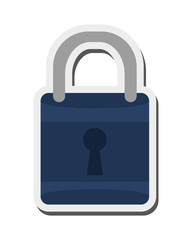 flat design safety lock icon vector illustration