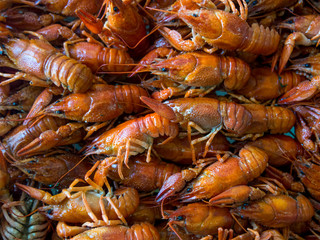 A dish of boiled crawfish