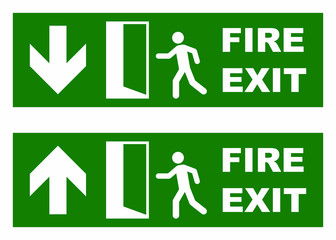 Emergency fire exit sign