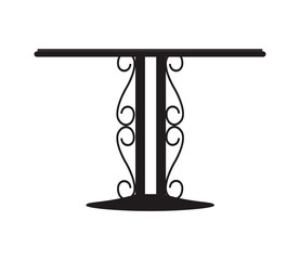 flat design forged metal table icon vector illustration