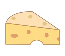 flat design single cheese icon vector illustration
