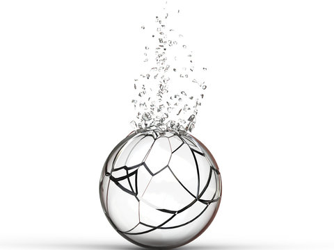 Broken glass ball - 3D Illustration