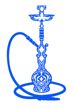 Hookah logo vector illustration. Hand-drawn flower arabic islamic pattern. Vector illustration for a menu restaurant or cafe Arabian oriental cuisine with hookah, business cards