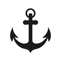 flat design classic anchor icon vector illustration