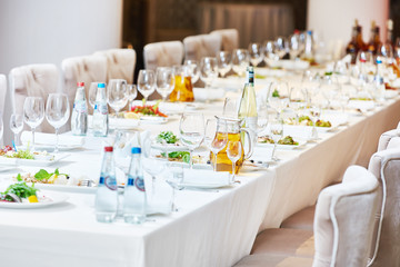 restaurant catering table with food