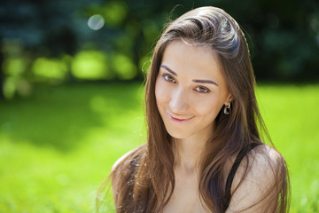 Portrait of beautiful young happy woman