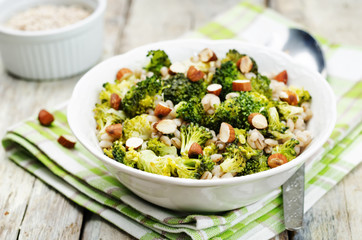 broccoli almonds barley porridge