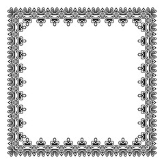 Black and white border with leaves, black frame