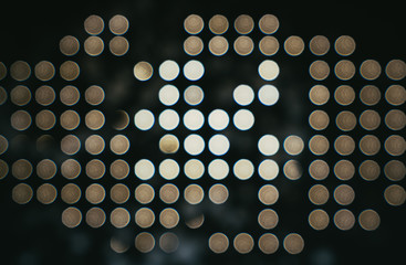 Dark abstract background of bokeh in grid pattern