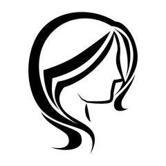 woman head profile icon vector illustration