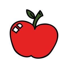 Delicious and fresh apple fruit, isolated flat icon design vector illustration.