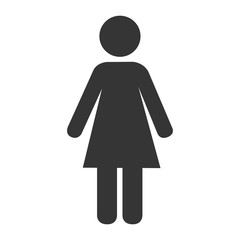 bathroom woman pictogram isolated flat icon design