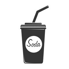 soda plastic cup isolated flat icon design