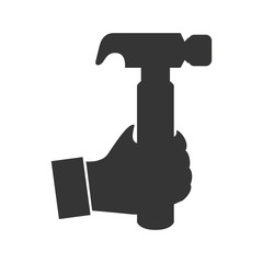 hammer hand repair tools storage vector graphic isolated and flat