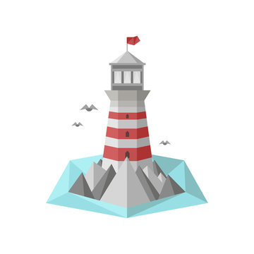 Flat lighthouse vector lllustration