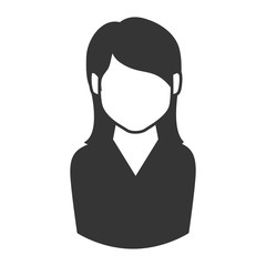 woman girl female person straight hair  face head human vector graphic isolated and flat illustration