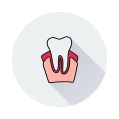 Tooth Icon on round background