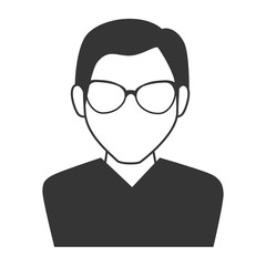 man guy boy person glasses face head human icon vector graphic isolated and flat illustration