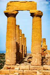 Ancient Temple Ruins in Agrigento, Sicily
