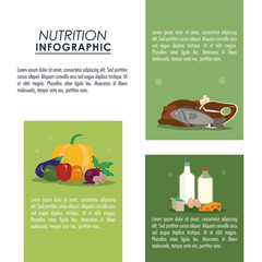 Nutrition and Healthy food concept represented by Infographic icon. Colorfull and flat illustration.