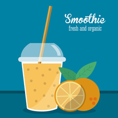 smoothie orange juice glass drink healthy icon. Colorfull and flat illustration. Vector graphic