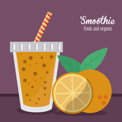 smoothie orange juice glass drink healthy icon. Colorfull and flat illustration. Vector graphic