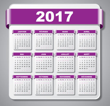Calendrier 2017 violet