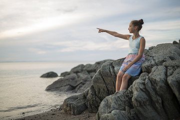 portrait of teen age vacation relaxing seaside great time