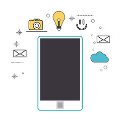 smartphone gadget social media multimedia icon. Colorfull illustration. Vector graphic