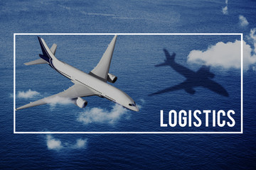 Logistics Airplane Journey Freight Shipping Concept