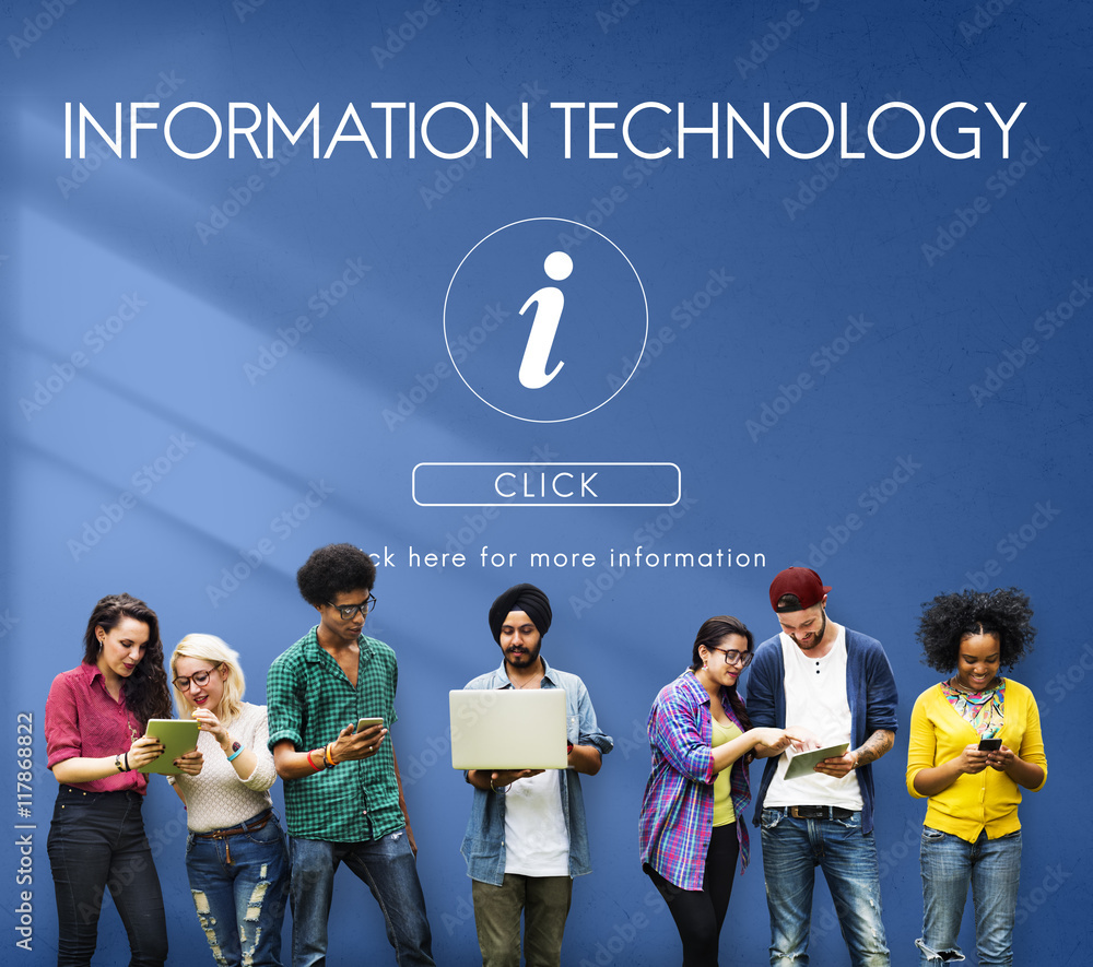 Poster information technology computer system concept