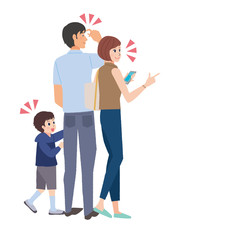 家族　スマホ　イラスト