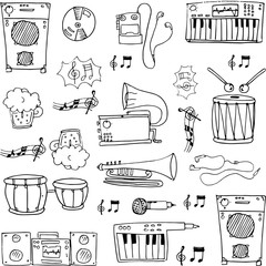 Hand draw music stock doodles