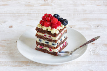 homemade cake with berries