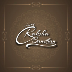 Obraz premium Beautiful text design background of Happy Raksha Bandhan.