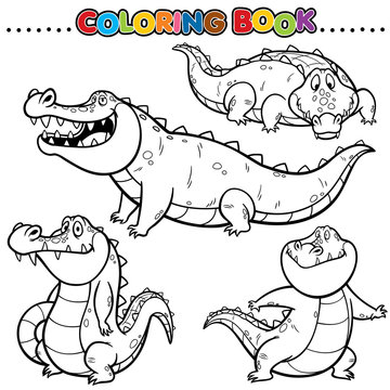 Cartoon Coloring Book - Crocodile