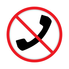 No cell phone sign design on white background.