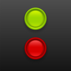 Red and green button