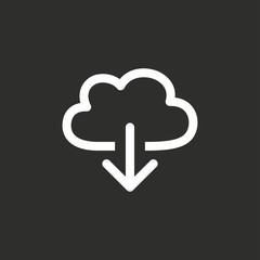 Cloud download - vector icon.