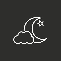 Moon star - vector icon.