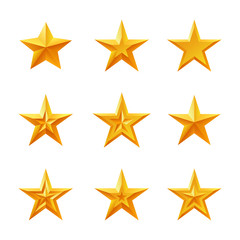 Gold star icons in different style.