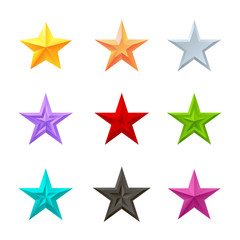 Colored star icons in different style.