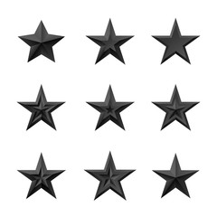 Black star icons in different style.