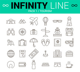 Set of tourism and travel icons.
