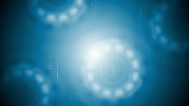 Blue tech motion background with binary system code. Video animation Ultra HD 4K 3840x2160
