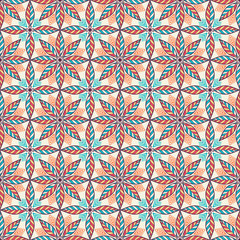 Ethnic floral seamless pattern
